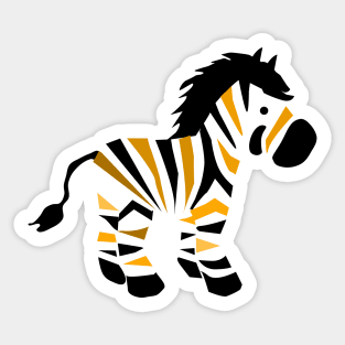 Zebra with black and yellow stripes Sticker